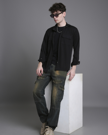 Stylish Vintage Multi Pocket Anti-Fit Denim