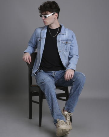 Light Blue Casual Anti fit Denim