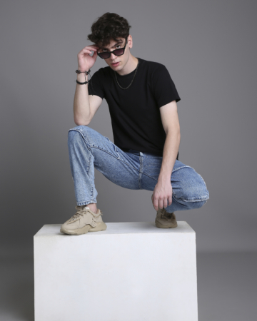 Stylish Light Blue Anti Fit Denim